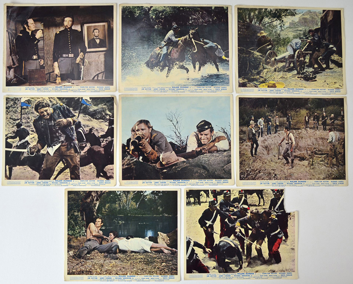 Major Dundee <p><a> Set of 8 Original Lobby Cards / Colour Front Of House Stills </i></p>