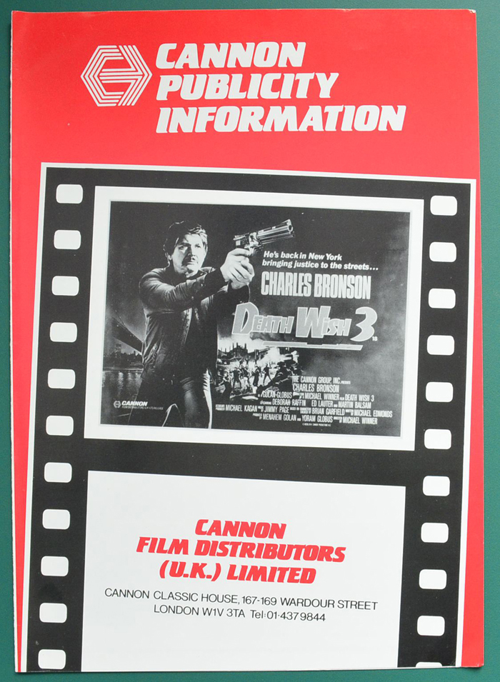 Death Wish 3 <p><i> Original 4 Page Cinema Exhibitor's Campaign Pressbook </i></p>