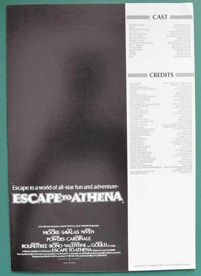 Escape To Athena <p><i> Original 4 Page Cinema Exhibitor's Campaign Pressbook </i></p>