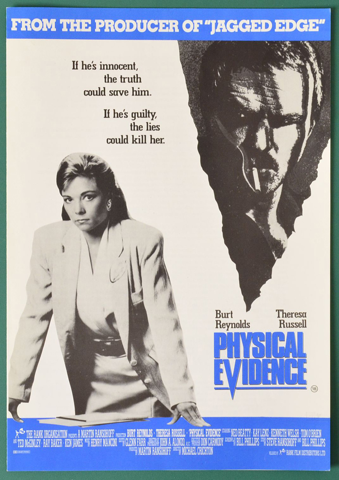 Physical Evidence <p><i>Original Cinema Exhibitors Synopsis / Credits Booklet </i></p>