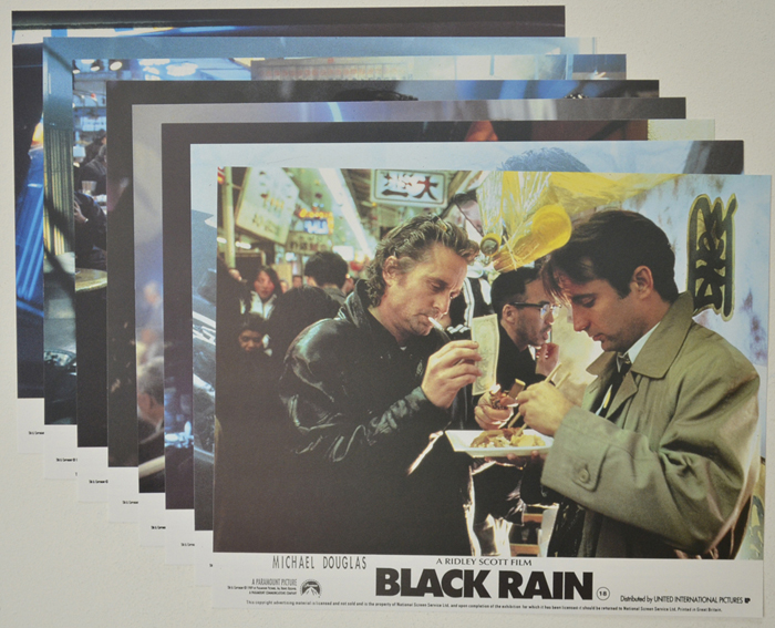Black Rain <p><a> Set of 8 Original Colour Front Of House Stills / Lobby Cards  </i></p>
