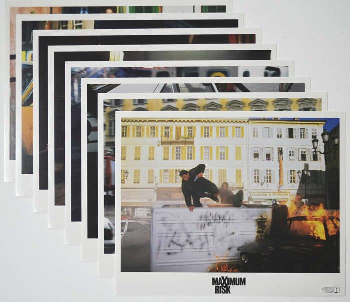 Maximum Risk <p><a> Set of 8 Original Colour Front Of House Stills / Lobby Cards </i></p>