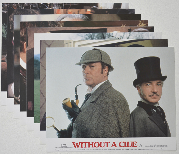 Without A Clue <p><a> Set of 8 Original Colour Front Of House Stills / Lobby Cards </i></p>