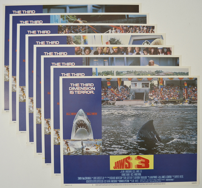 Jaws 3 <p><a> Set Of 8 Cinema Lobby Cards </i></p>