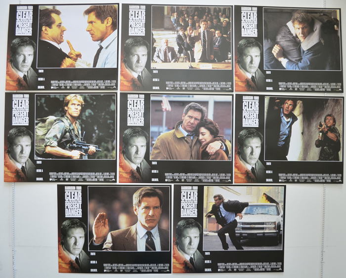 Clear And Present Danger <p><a> Set Of 8 Cinema Lobby Cards </i></p>