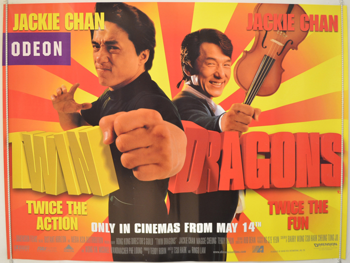 TWIN DRAGONS Original Cinema Quad Poster