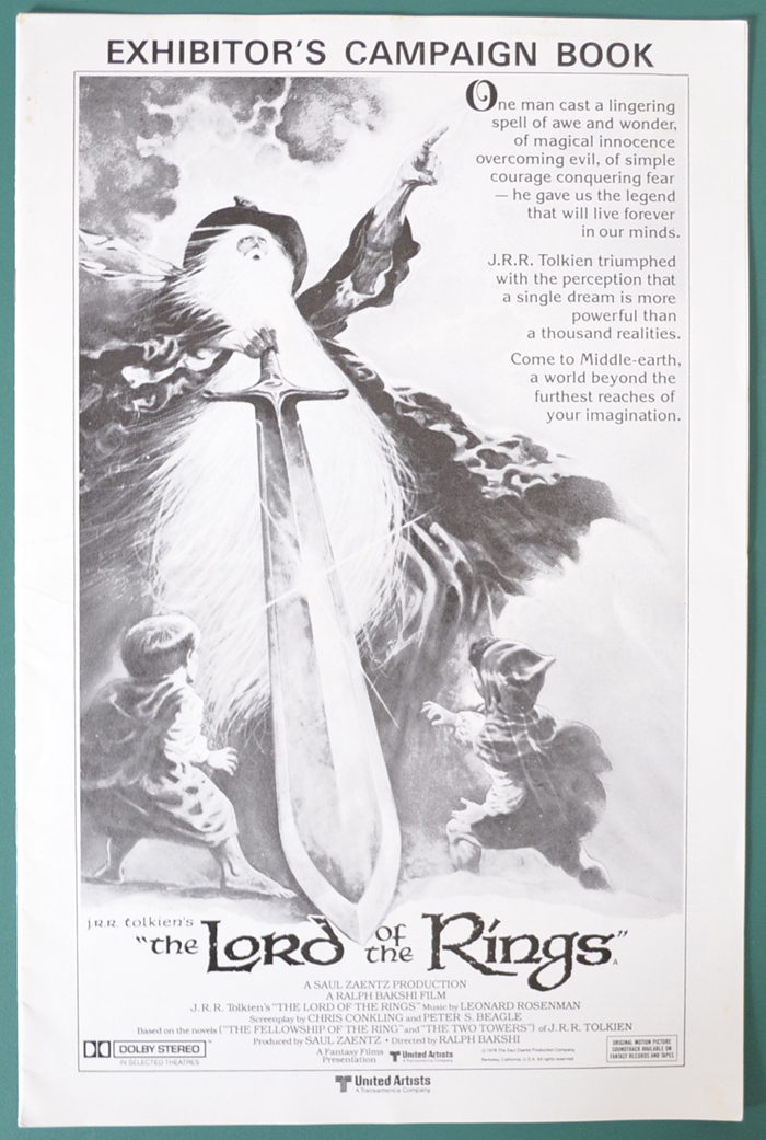Lord Of the Rings <p><i> Original 12 Page Cinema Exhibitor's Campaign Pressbook </i></p>