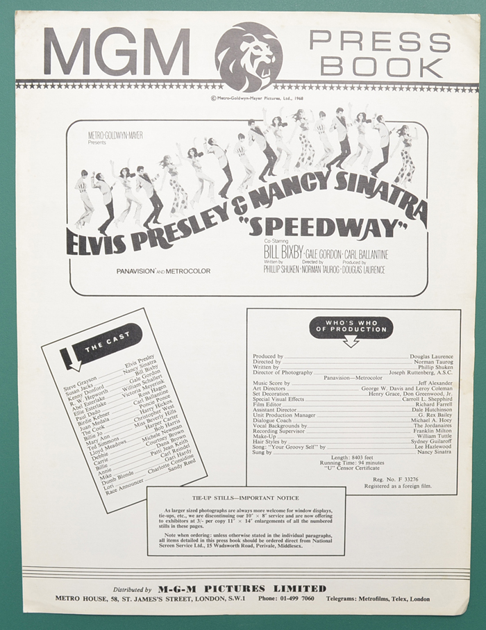 Speedway <p><i> Original 4 Page Cinema Exhibitor's Campaign Book  </i></P>