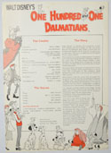 One Hundred And One Dalmatians (1976 re-release) <p><i> Original Cinema Exhibitor's Press Synopsis / Credits Sheet </i></p>