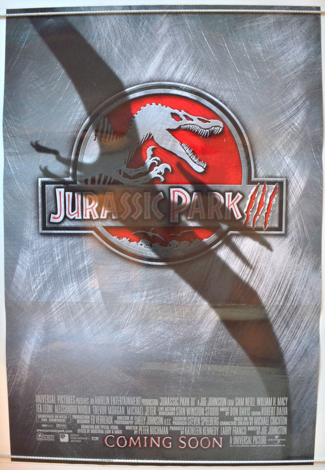 Jurassic Park III (Teaser / Advance Version) - Original Cinema Movie Poster From ...