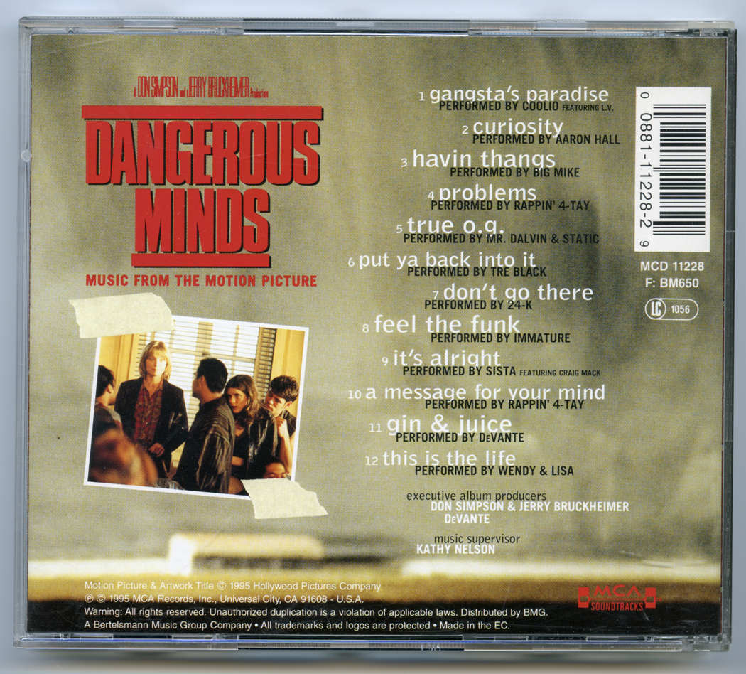 Саундтрек мысли. Dangerous Minds 1995. Coolio - Gangsta's Paradise (1995). CD диск Gangsta's Paradise. Gangsta's Paradise Dangerous Minds.