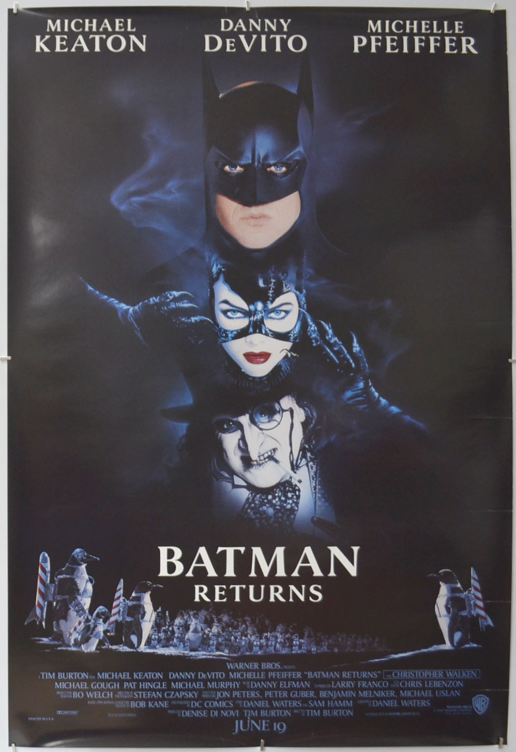 DC Comics Tim Burton Film Large Poster Batman Returns Canvas Picture Print 