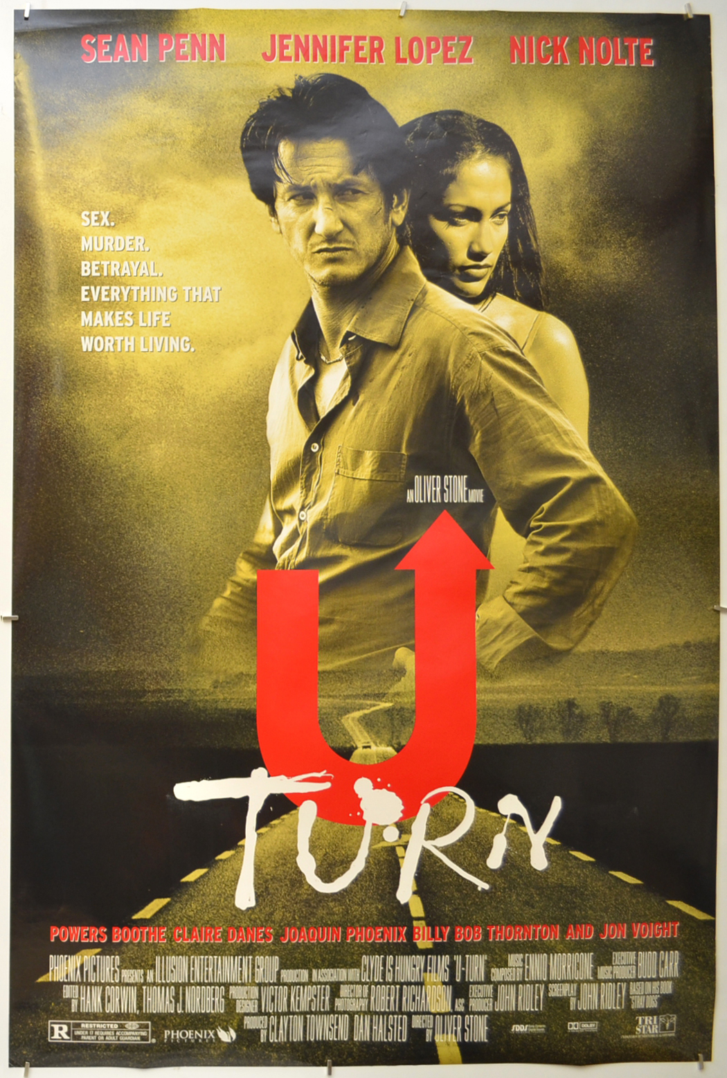 1997 ROLLED DOUBLE-SIDED U-TURN ORIGINAL MOVIE POSTER 