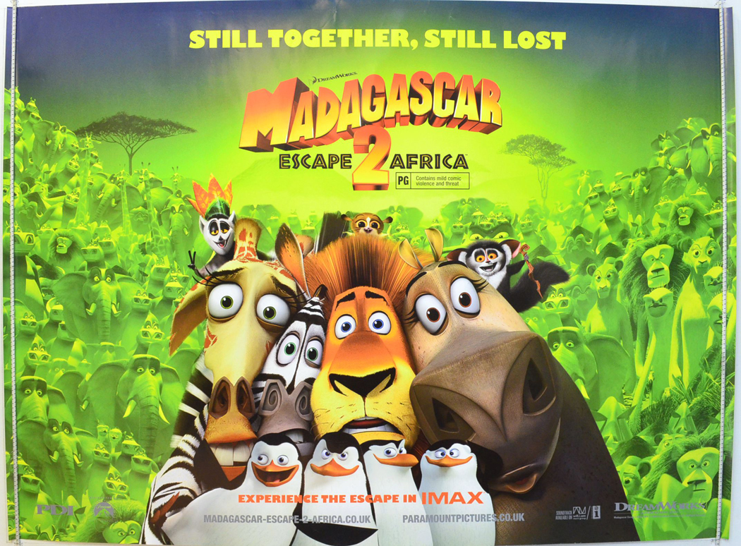 MADAGASCAR 2 27X40 DS MOVIE POSTER ONE SHEET NEW AUTHENTIC 