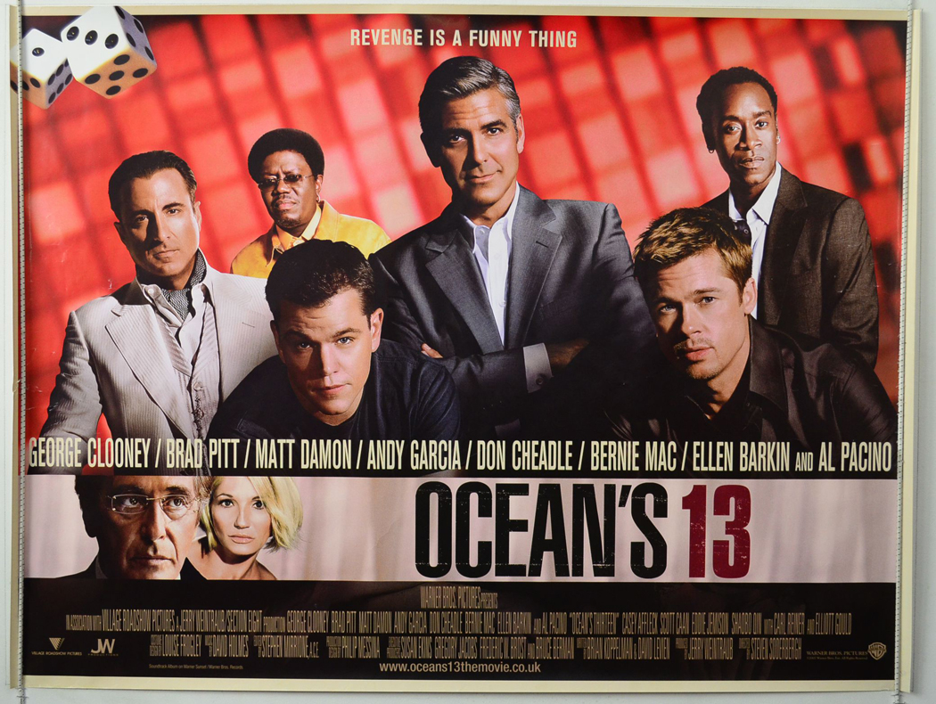 Oceans 13 original DS movie poster D/S 27x40 Final
