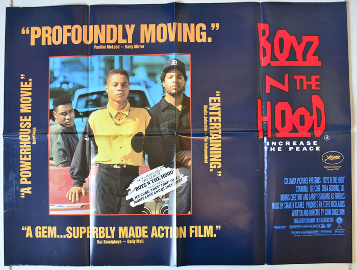 BOYZ N THE HOOD DOUBLE-SIDED ORIGINAL MOVIE POSTER ROLLED 1991 