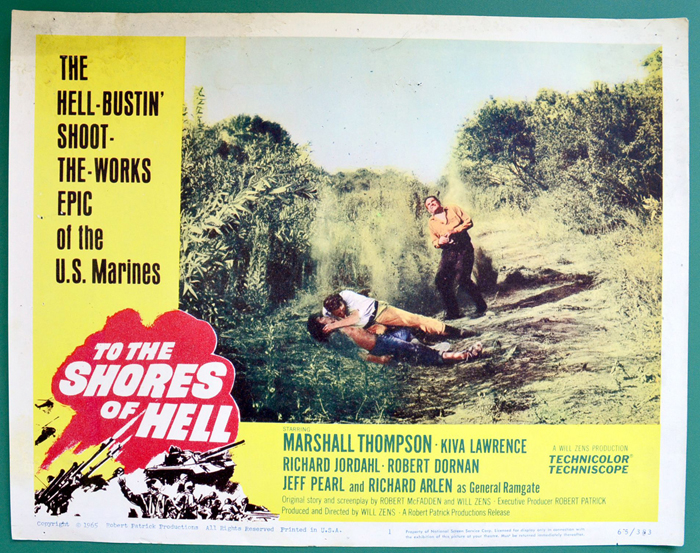 To The Shores Of Hell <p><a> Single USA Lobby Card #1 </i></p>
