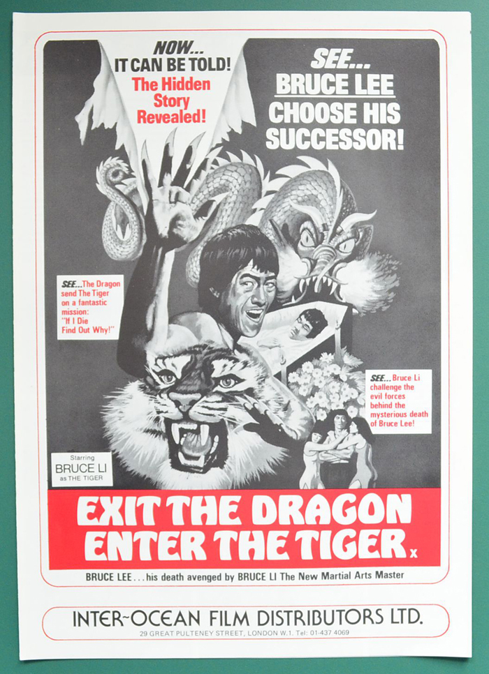 Exit The Dragon Enter The Tiger <p><i> Original 4 Page Cinema Exhibitor's Campaign Pressbook </i></p>