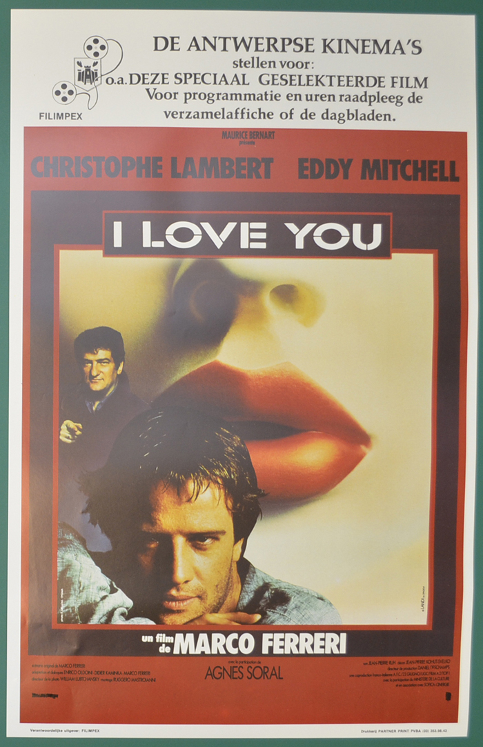 I Love You <p><i> (Original Belgian Movie Poster) </i></p>