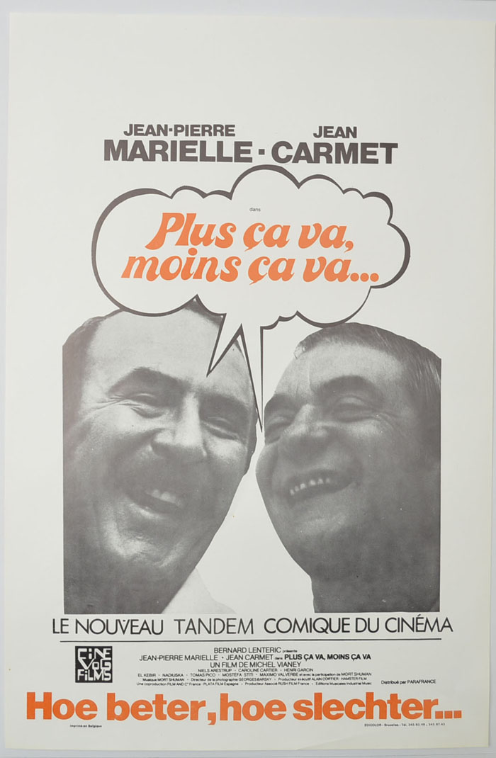 Plus Ca Va, Moins Ca Va <p><i> (Original Belgian Movie Poster) </i></p>