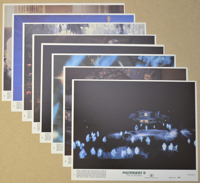 Poltergeist II : The Other Side <p><i> Set of 8 Original Colour Front Of House Stills / Lobby Cards  </i></p>