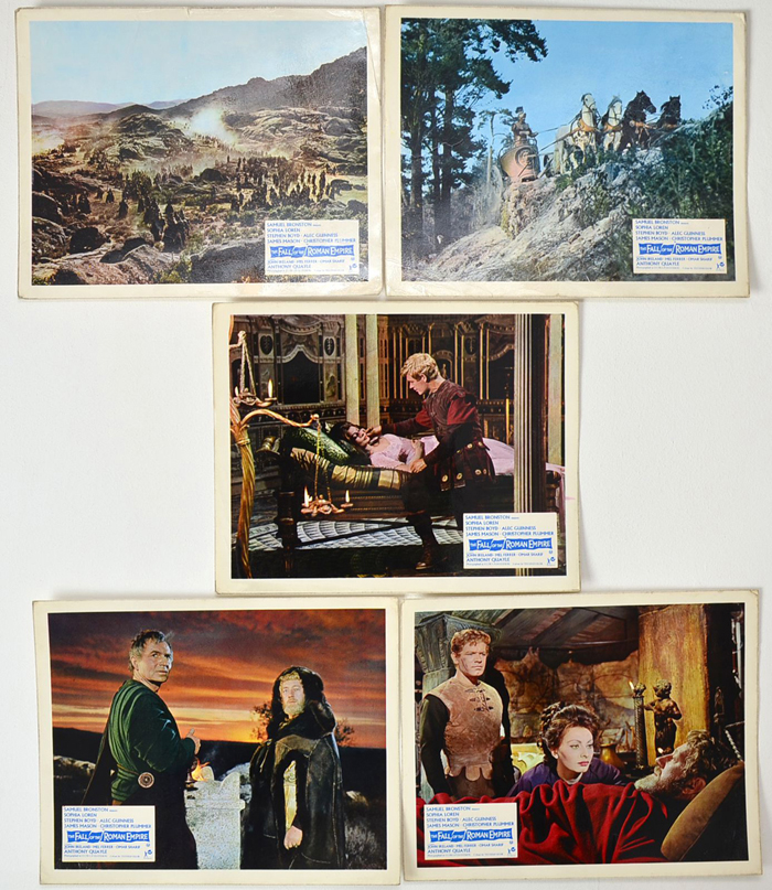 Fall Of The Roman Empire (The) <p><a> 5 Original Colour Front Of House Stills / Lobby Cards </i></p>
