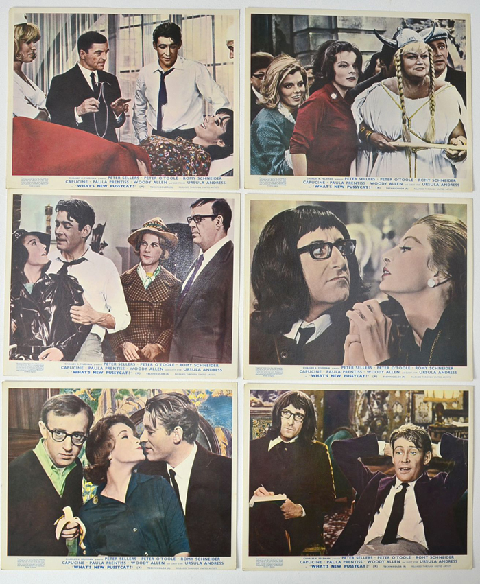 What's new Pussycat <p><a> 6 Original Colour Front Of House Stills / Lobby Cards </i></p>