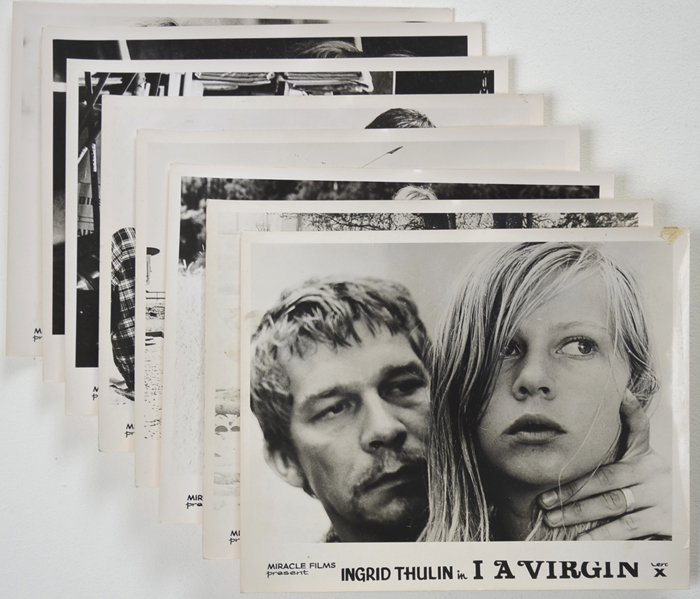 I, A Virgin <p><a> Set of 8 Original Front Of House Stills / Lobby Cards </i></p