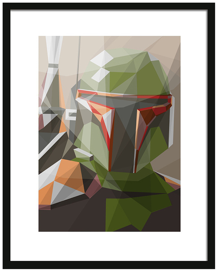Abstract Star Wars Framed Art Print : Bobba Fett