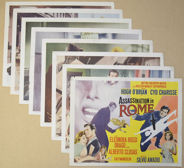 Assassination In Rome <p><i> Set Of 8 Cinema Lobby Cards </i></p>