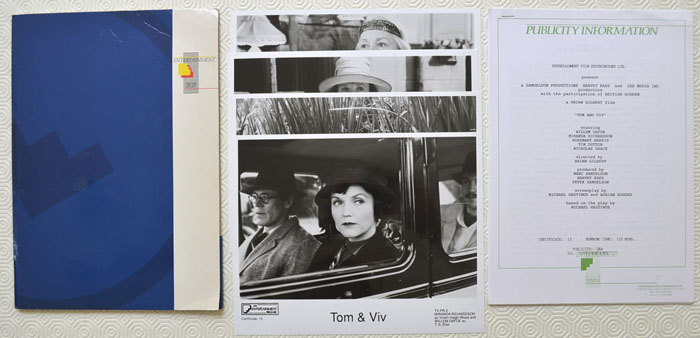 Tom And Viv <p><i> Original Press Kit with 4 Black & White Stills </i></p>