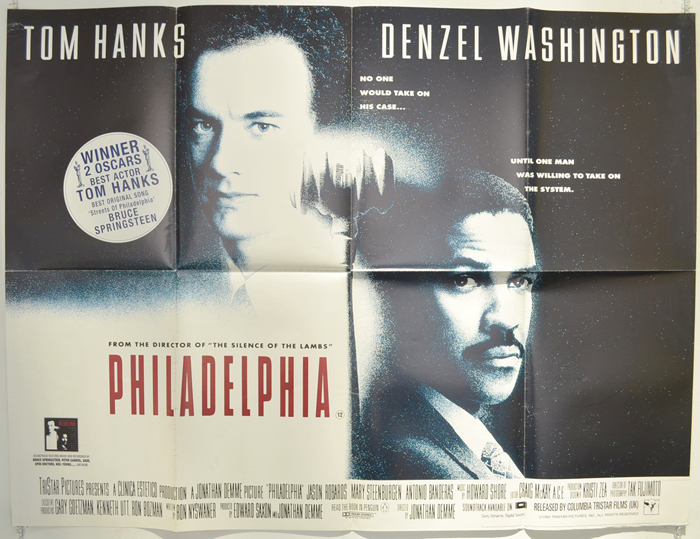 Philadelphia French Movie Poster Original 47"63" 1993 Demme Hanks  Washington