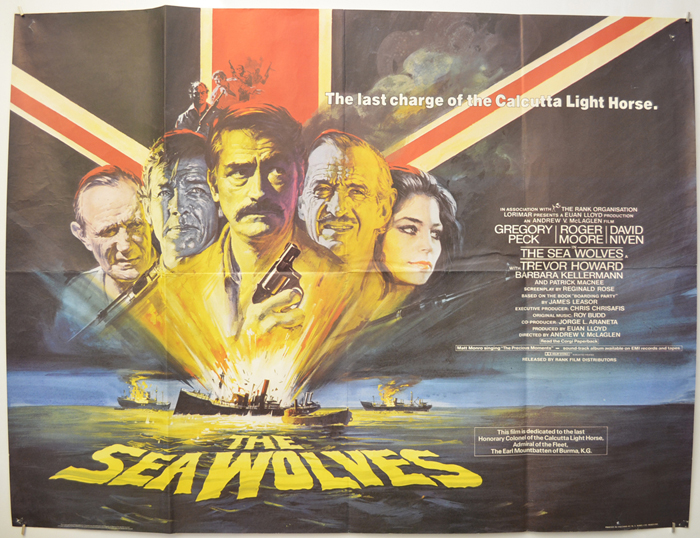THE SEA WOLVES Movie POSTER 27x40 UK Gregory Peck Roger Moore David Niven Trevor 
