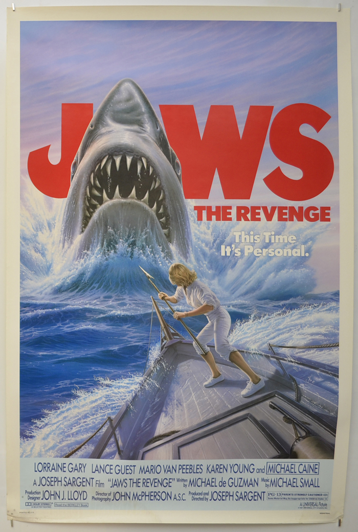 1987’s JAWS THE REVENGE original rolled advance 27x41 O/S poster 