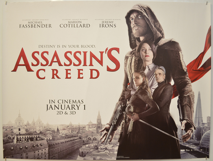  Movie Poster ASSASSIN'S CREED 2 Sided ORIGINAL Advance