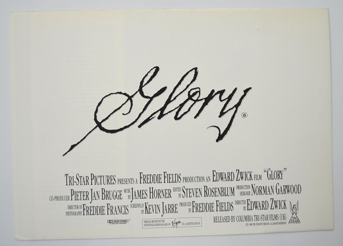 Glory <p><i> Original 6 Page Cinema Exhibitors Campaign Pressbook </i></p>