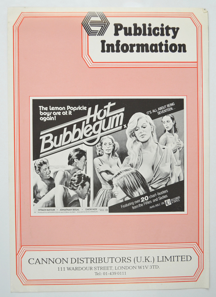 Hot Bubblegum <p><i> Original 4 Page Cinema Exhibitors Campaign Pressbook </i></p>