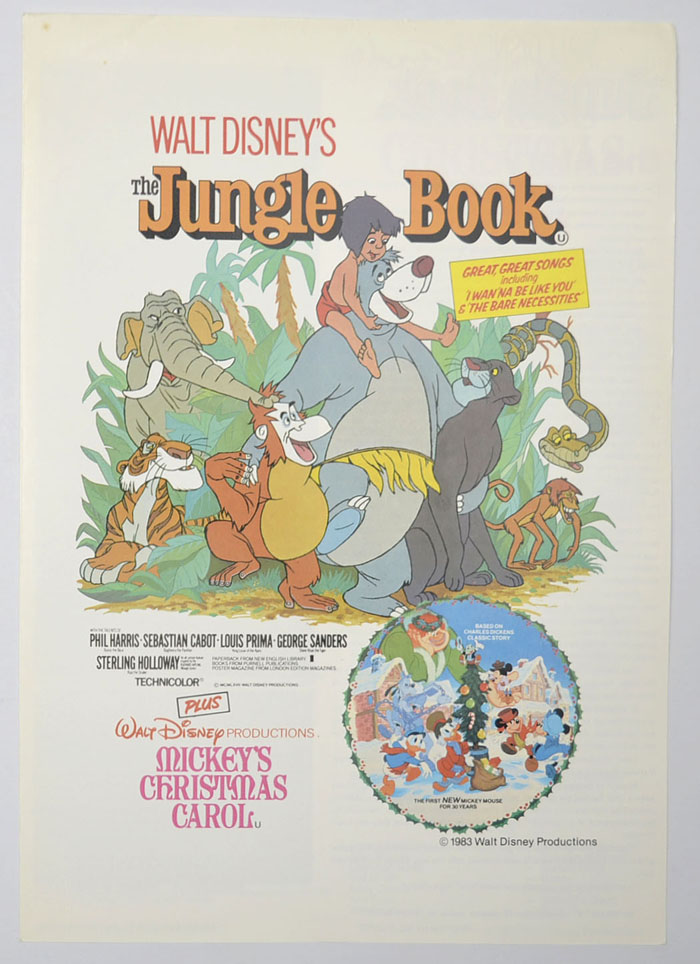 Jungle Book (The) / Mickey's Christmas Carol  <p><i> Original Cinema Exhibitor's Press Synopsis / Credits Booklet </i></p>