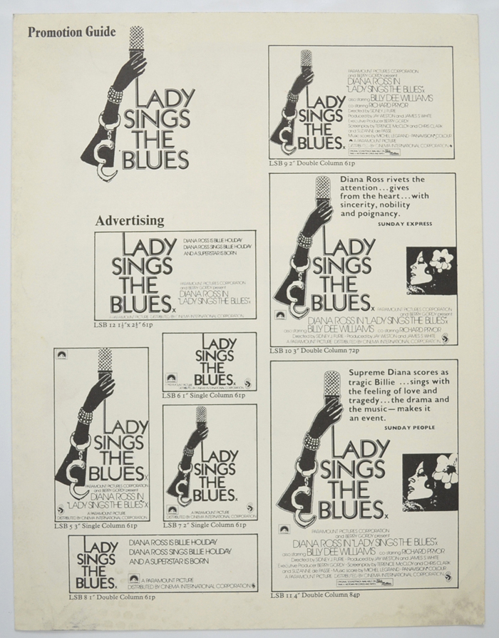 Lady Sings The Blues <p><i> Original 4 Page Cinema Exhibitors Campaign Pressbook </i></p>