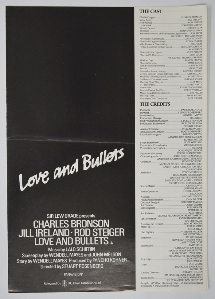Love And Bullets <p><i> Original 4 Page Cinema Exhibitors Campaign Pressbook </i></p>
