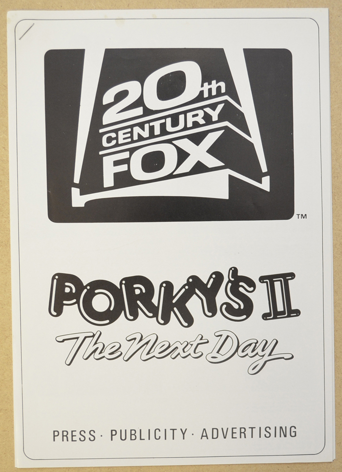 Porky's II : The Next Day <p><i> Original 8 Page Cinema Exhibitors Campaign Pressbook </i></p>
