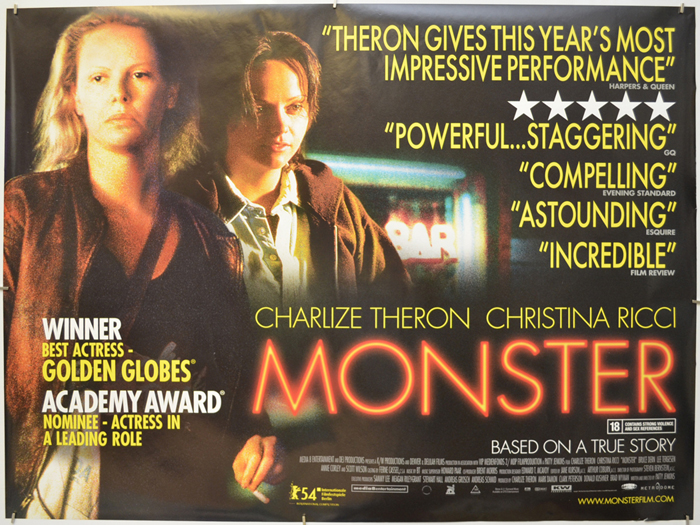 Monster Original Cinema Movie Poster From Pastposters Com British Quad Posters And Us 1 Sheet Posters Mark damon, charlize theron, donald kushner, brad wyman. past posters