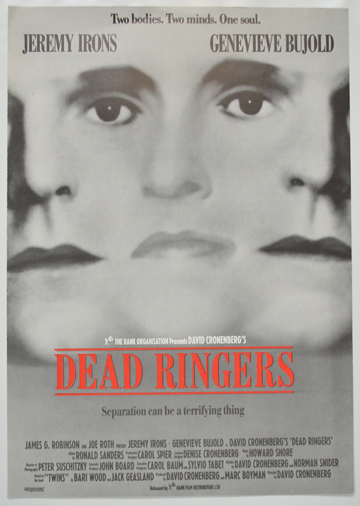 Dead Ringers <p><i> Original Cinema Exhibitor's Press Synopsis / Credits Booklet </i></p>