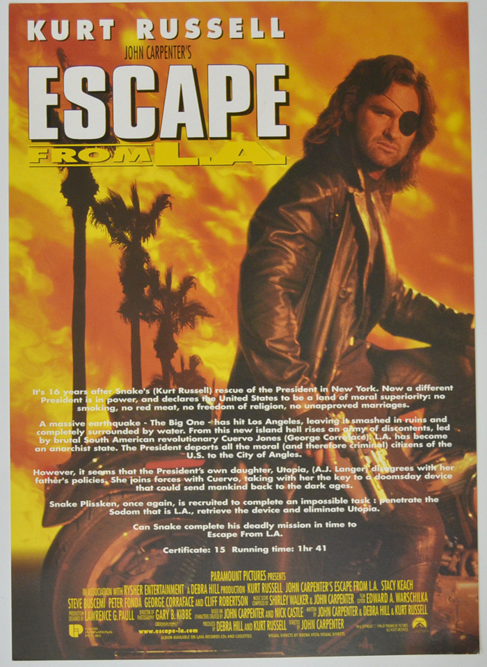 Escape From L.A. <p><i> Original Cinema Exhibitor's Press Synopsis / Credits Card </i></p>