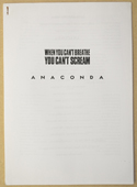 ANACONDA Original Cinema Press Kit – Production Info