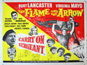 CARRY ON SERGEANT / THE FLAME AND THE ARROW Cinema Quad Movie Poster