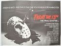 FRIDAY 13TH : THE FINAL CHAPTER Cinema Quad Movie Poster