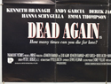 DEAD AGAIN (Bottom Left) Cinema Quad Movie Poster