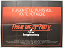 FRIDAY THE 13TH PART V : A NEW BEGINNING Cinema Quad Movie Poster
