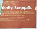 GOODBYE EMMANUELLE (Bottom Right) Cinema Quad Movie Poster